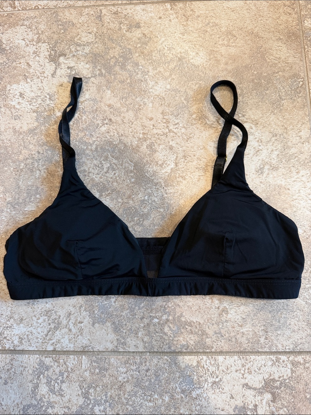 Wireless Black Triangle Bralette with Adjustable Straps